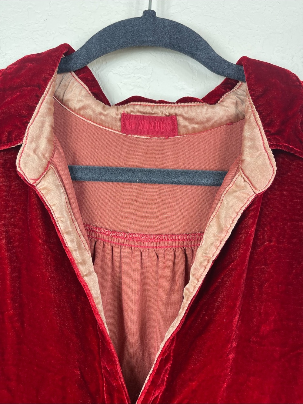 CP Shades Crushed Velvet Teton Tunic Top Red Size Large - Picture 3 of 5